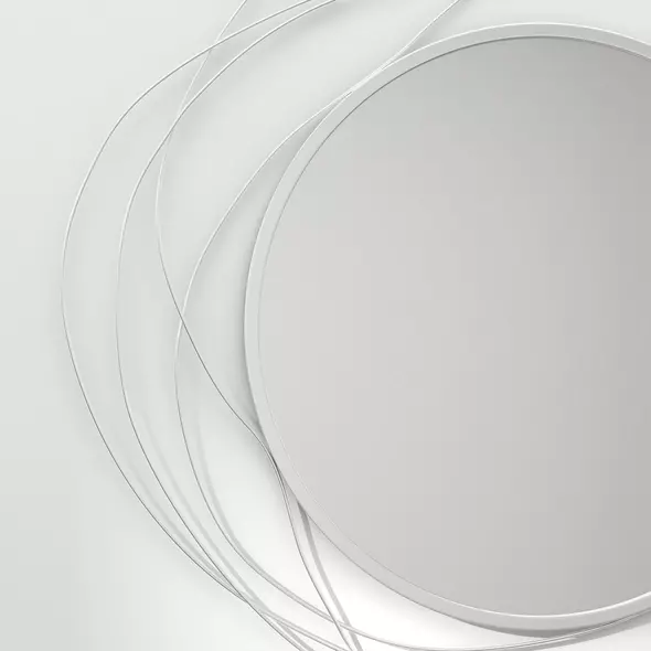 HOMCOM Abstract Metal Wire Wall Mirror, with Accessories - Silver - 8