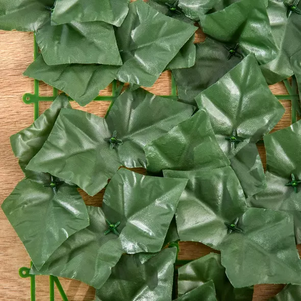 Outsunny 2-Piece Artificial Leaf Hedge Screen Privacy Fence Panel for Garden Outdoor Indoor Decor, Dark Green, 3M x 1M - 9