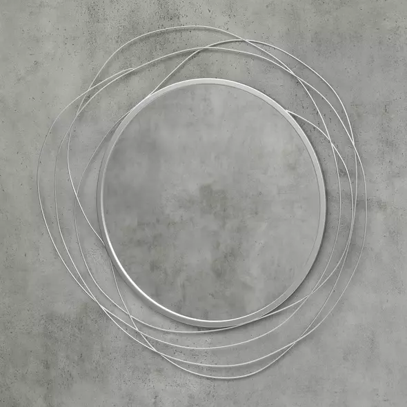 HOMCOM Abstract Metal Wire Wall Mirror, with Accessories - Silver - 9