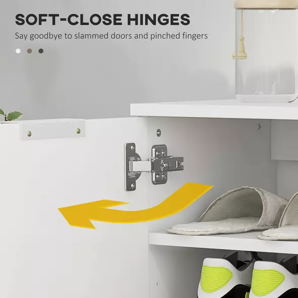 HOMCOM Five-Shelf Shoe Storage Cupboard - White - 5