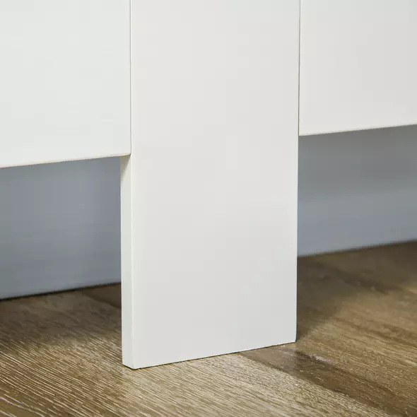 HOMCOM Slatted Radiator Cover Painted Cabinet MDF Lined Grill in White (172L x 19W x 81H cm) - 9