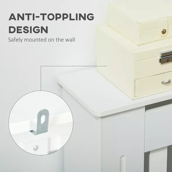 HOMCOM Slatted Radiator Cover Painted Cabinet MDF Lined Grill in White (172L x 19W x 81H cm) - 6