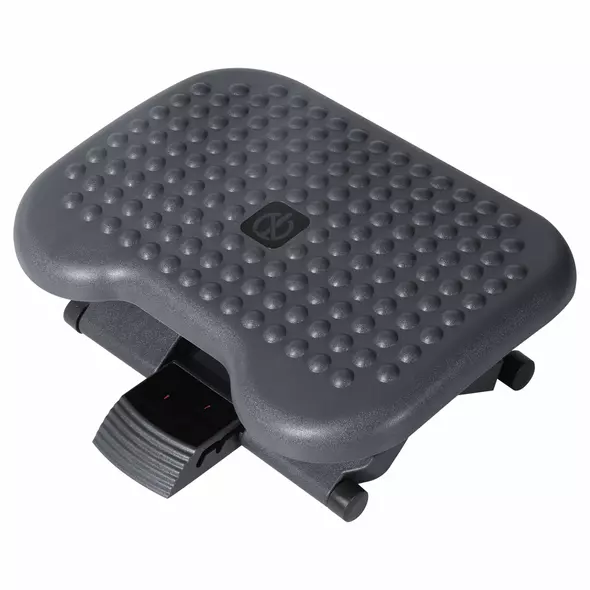 HOMCOM Footrest Adjustable Height & Angle Tilting Platform Home Office Foot Rest Charcoal Grey - 1