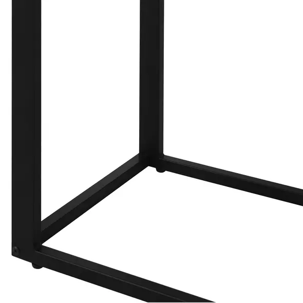 HOMCOM C-Shaped Side Table, Bedside Table with Metal Frame, Accent Sofa Couch Table for Living room, Bedroom, Brown and Black - 9