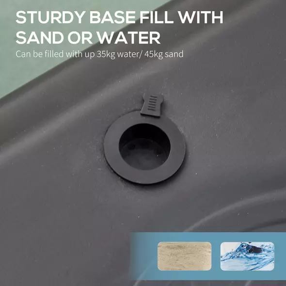 HOMCOM Basketball Hoop Outdoor, Portable Basketball Hoop and Stand with Weighted Base, Portable on Wheels, 1.55-2.1m, for Teens, Juniors, Adults, Black - 5