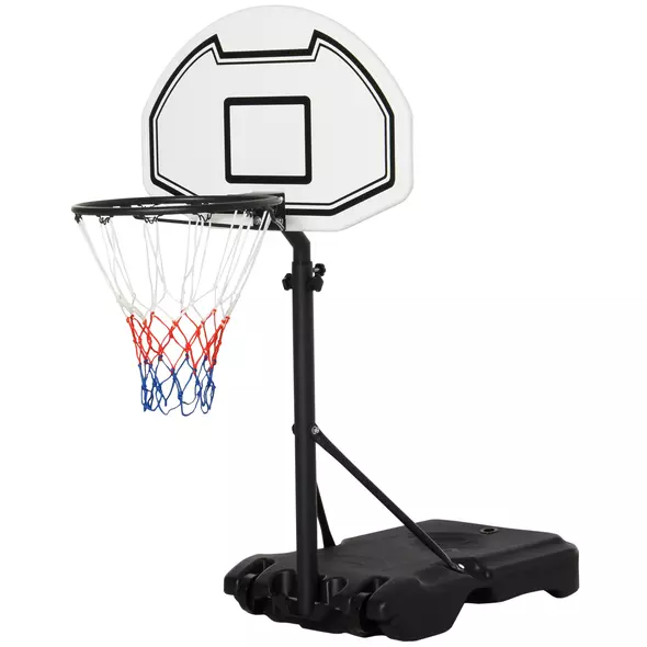 HOMCOM 94-123cm Adjustable Height Basketball Hoop and Stand - 1