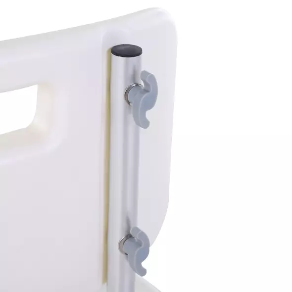 HOMCOM 8-Level Height Adjustable Bath Stool Spa Shower Chair Aluminum w/ Non-Slip Feet, Handle for the Pregnant, Old, Injured - 8