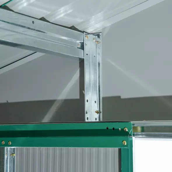 Outsunny 12.5ft Sliding Door Durable Steel Storage Shed with 4 Ventilation Outdoor, Green - 8