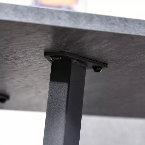 HOMCOM Dining Table, Contemporary Rectangle Kitchen Table with Metal Legs and Spacious Tabletop for Dining Room, Living Room, Dark Grey - 8