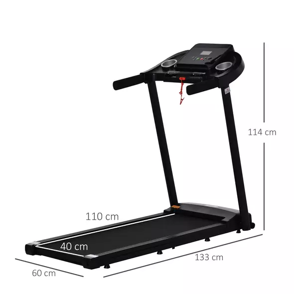 HOMCOM Treadmill Electric Motorised Running Machine w/ LED Display - 3
