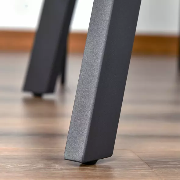 HOMCOM Dining Table, Contemporary Rectangle Kitchen Table with Metal Legs and Spacious Tabletop for Dining Room, Living Room, Dark Grey - 9