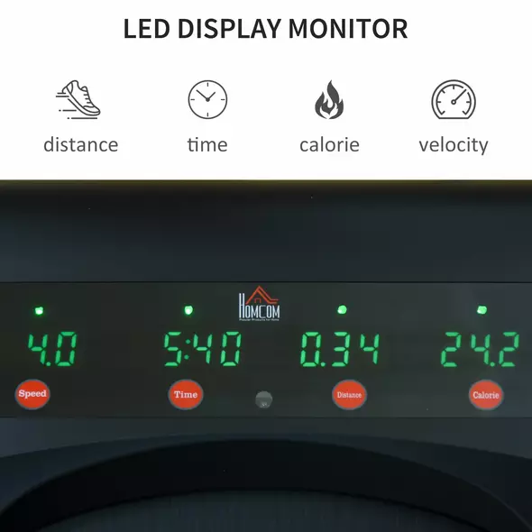 HOMCOM Foldable Walking Machine Treadmill 1-6km/h with LED Display & Remote Control Exercise Fitness for Home Office - 5