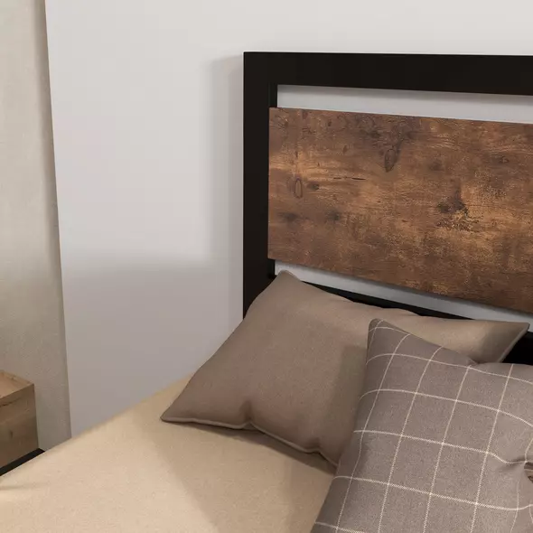 HOMCOM Single Size Metal Bed Frame with Headboard & Footboard, Strong Slat Support Solid Bedstead Base w/ Underbed Storage Space, Bedroom Furniture For Adults - 8