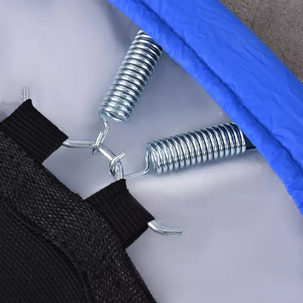 HOMCOM 36" Mini Fitness Trampoline Home Gym Yoga Exercise Rebounder Indoor Outdoor Jumper with Safety Pad, Support Up to 100 KG, Blue and Black - 9