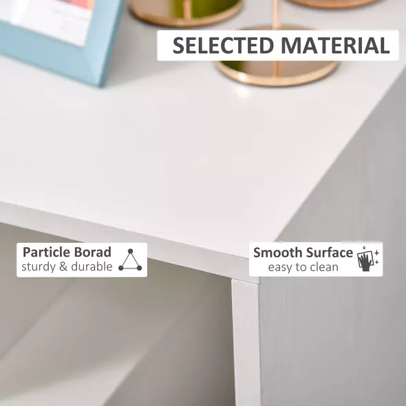 HOMCOM Side Table, 3 Tier End Table with Open Storage Shelves for Living Room, Bedroom, White - 6