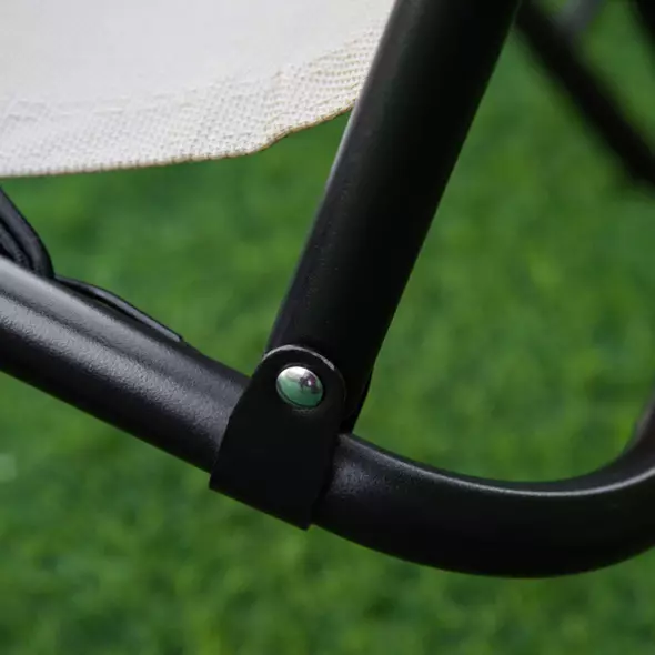 Outsunny Folding Zero Gravity Chairs, 3 Pieces Adjustable Sun Lounger and Table Set with Cup Holder and Headrest, Patio Bistro Set with Reclining Garden Chairs for Outdoor, Beige - 8