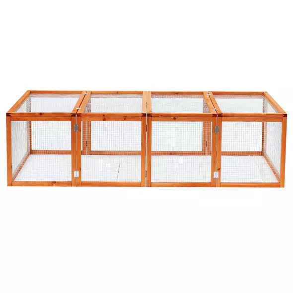 Pawhut Guinea Pigs Hutches W/ Mesh Wire, 181Lx100Wx 48H cm-Wood - 9