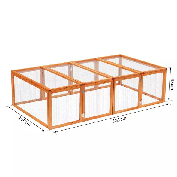 Pawhut Guinea Pigs Hutches W/ Mesh Wire, 181Lx100Wx 48H cm-Wood - 3