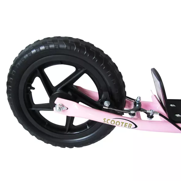 HOMCOM Kids Scooter Kick Scooter, with 12" EVA Tyres, Rear Brake, Big Wheels Scooter for 5-12 Years , Pink - 8