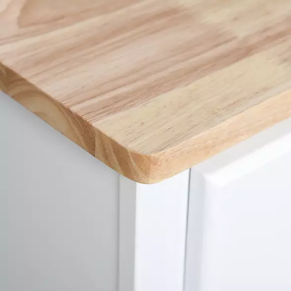 HOMCOM Freestanding Kitchen Cupboard, Kitchen Storage Cabinet with Framed Glass Doors, 2 Drawers, Microwave Counter, 172cm, White - 9