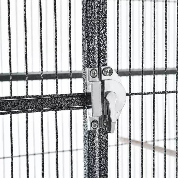 PawHut Large Bird Cage Budgie Cage with Stand, Storage Shelf, Wood Perch for Parrot Canary Parakeet Cockatiels, 81 x 48 x 162.5 cm - 8