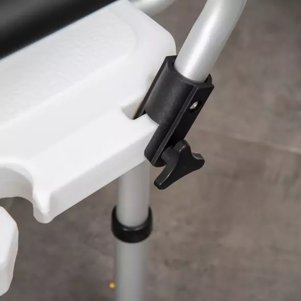 HOMCOM Shower Chair for the Elderly and Disabled, Height Adjustable Shower Stool with Back and Flipped Padded Arms, Suction Foot Pads, White - 9