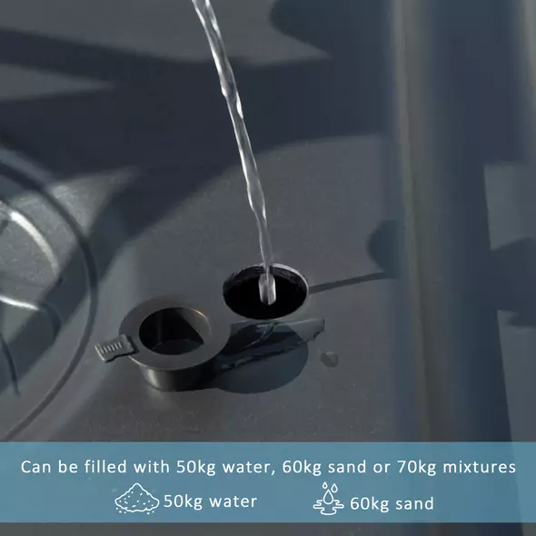 SPORTNOW 2.6-3.1m Adjustable Basketball Hoop and Basketball Stand w/ Backboard and Weighted Base, Portable on Wheels, Black - 5