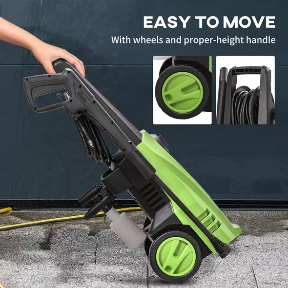 DURHAND 1800W High Pressure Washer, 150 Bar Pressure, 510 L/h Flow, High-Performance Portable Power Jet Wash Cleaner Green - 8