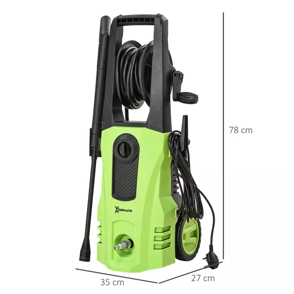 DURHAND 1800W High Pressure Washer, 150 Bar Pressure, 510 L/h Flow, High-Performance Portable Power Jet Wash Cleaner Green - 3