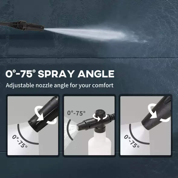 DURHAND 1800W High Pressure Washer, 150 Bar Pressure, 510 L/h Flow, High-Performance Portable Power Jet Wash Cleaner Green - 5