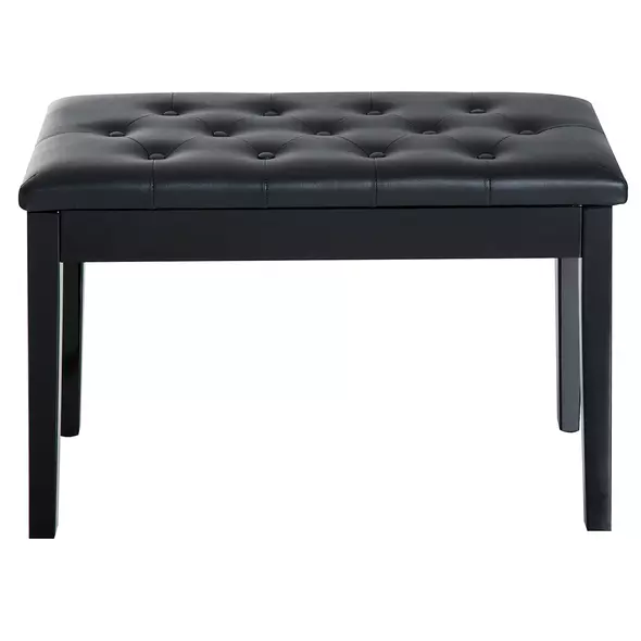 HOMCOM PU Leather Upholstered Piano Stool Makeup Stool Bench Dressing Table Seat with Storage 76x36x50cm, Black - 8