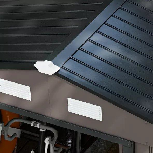 Outsunny 9 x 6ft Metal Garden Shed, Outdoor Storage Tool House with Ventilation Slots, Foundation Kit and Lockable Double Doors, Brown - 9