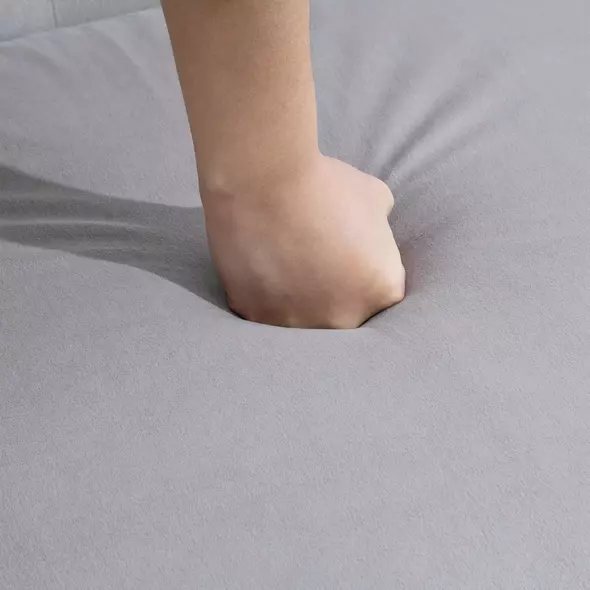 HOMCOM Velvet 2 Seater Sofa, Button Tufted Wingback Loveseat with Rubber Wood Legs for Living Room, Bedroom, Grey - 9