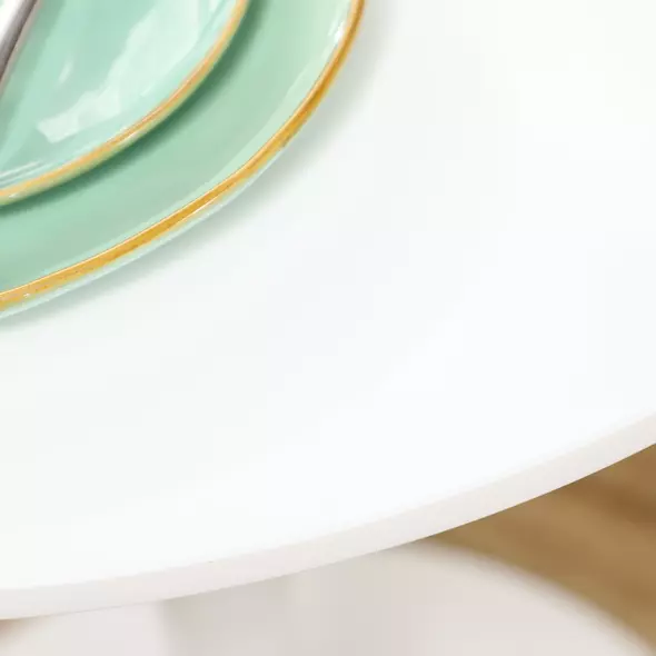 HOMCOM 75H x Φ70cm Two-Person Minimalistic Dining Table - White - 9