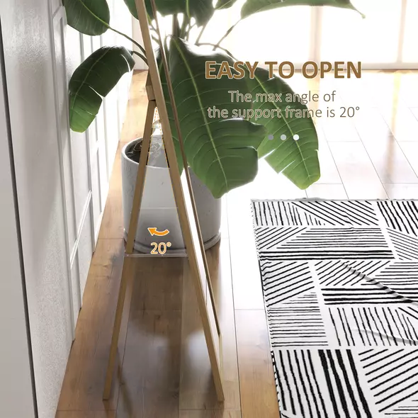 HOMCOM Rustic Full Length Mirror, 37 x 157 cm, Farmhouse Wall Hanging and Freestanding Floor Mirror for Living Room, Bedroom, Natural - 6