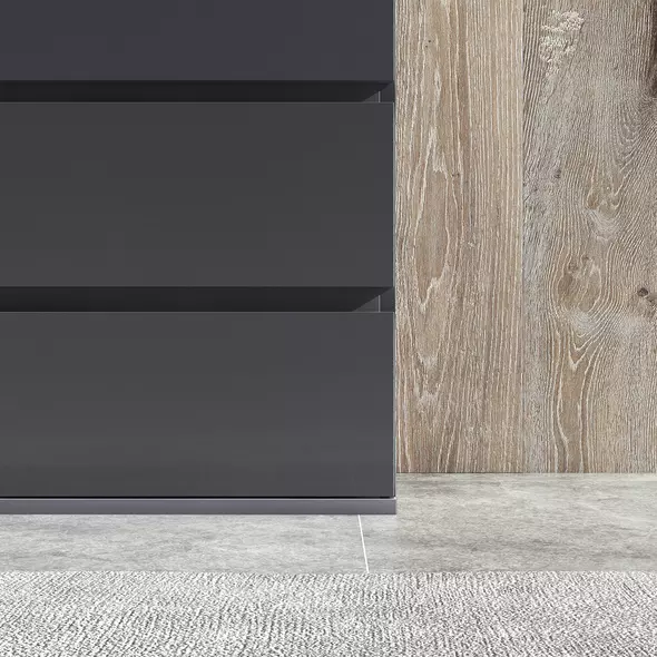 HOMCOM 5-Drawer Modern Dresser, High Gloss Storage Drawer Unit for Bedroom, Grey - 8