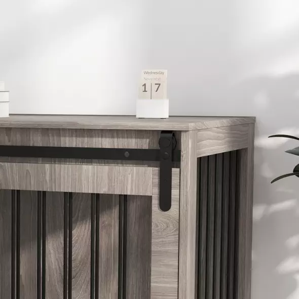 PawHut 98cm Dog Crate Furniture with Removable Cushion for Large Dogs - Brown - 9