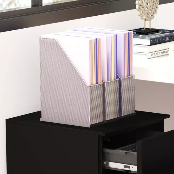 Vinsetto 3-Drawer Vertical Filing Cabinet with Pencil Tray, Lock and 5 Wheels, Steel Mobile File Cabinet, for A4, Legal and Letter Size, Pre-Assembled Body, Black - 9