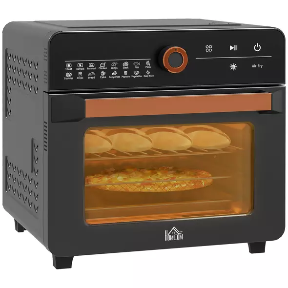 HOMCOM Air Fryer Oven, 20L Mini Oven, Multifunction Countertop Convection Oven with 16 Presets, Adjustable Temp and Time, 1400W - 1