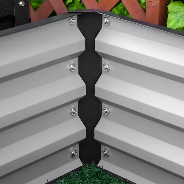 Outsunny Set of Two 60 x 60cm Steel Planter Boxes - Grey - 7