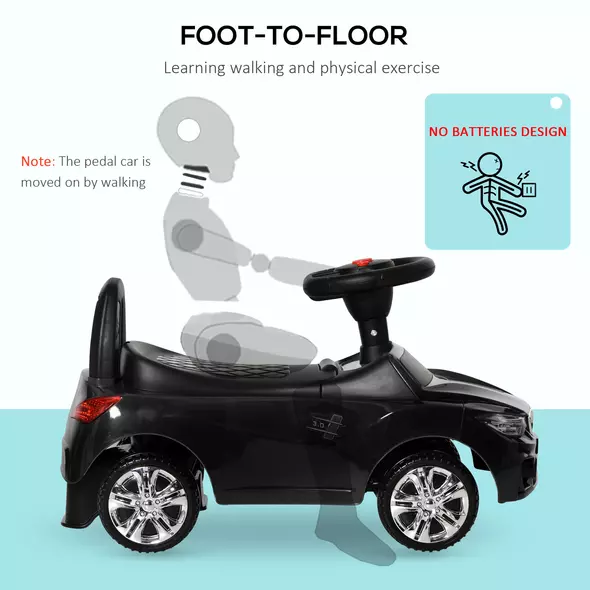 HOMCOM Ride on Car Baby Toddler Walker Foot to Floor Sliding Car Slider, Black - 6
