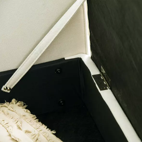 HOMCOM Modern Loveseat Sofa, Compact 2 Seater Sofa with Hidden Storage, 117cm Tufted Cotton Couch with Wood Legs, Cream White - 9