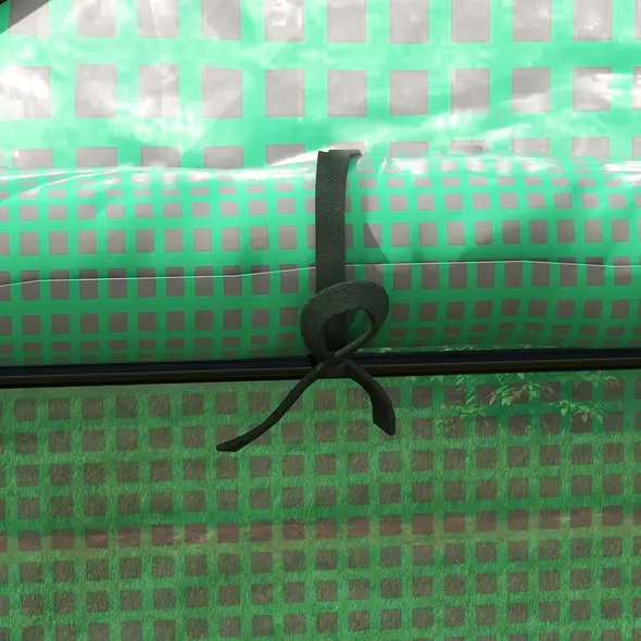 Outsunny Greenhouse Cover Replacement Walk-in PE Hot House Cover with Roll-up Door and Windows, 140 x 73 x 190cm, Green - 9