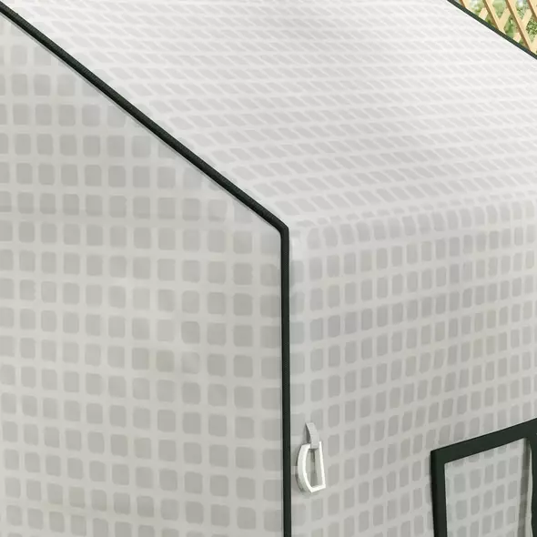 Outsunny Greenhouse Cover Replacement Walk-in PE Hot House Cover with Roll-up Door and Windows, 140 x 73 x 190cm, White - 9