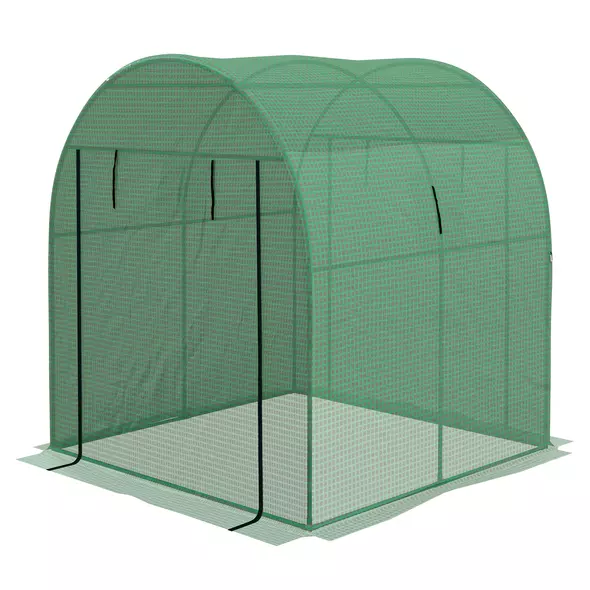Outsunny 180 x 180cm Walk-In Polytunnel Greenhouse - Green - 1