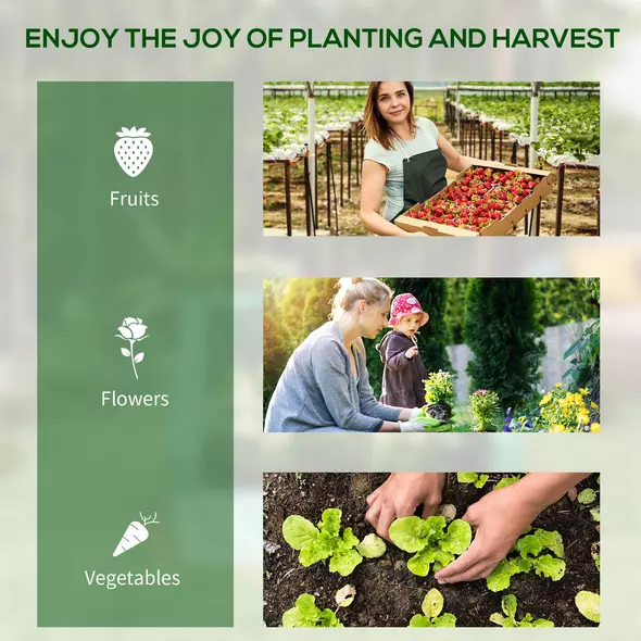 Outsunny 61 x 61cm Garden Planter Bed, with Cover - Grey - 6