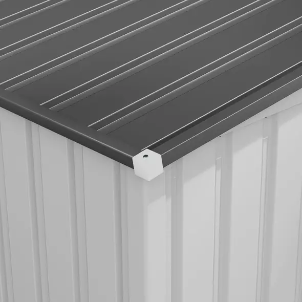 Outsunny 7 x 5ft Galvanised Metal Shed, with Sliding Door, two hooks and adjustable shelves - White - 8