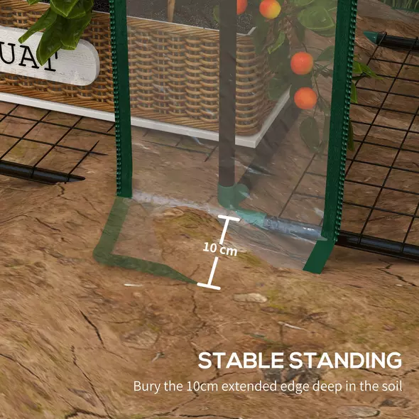 Outsunny 46 x 143cm Three-Shelf Mini Greenhouse - Clear - 7