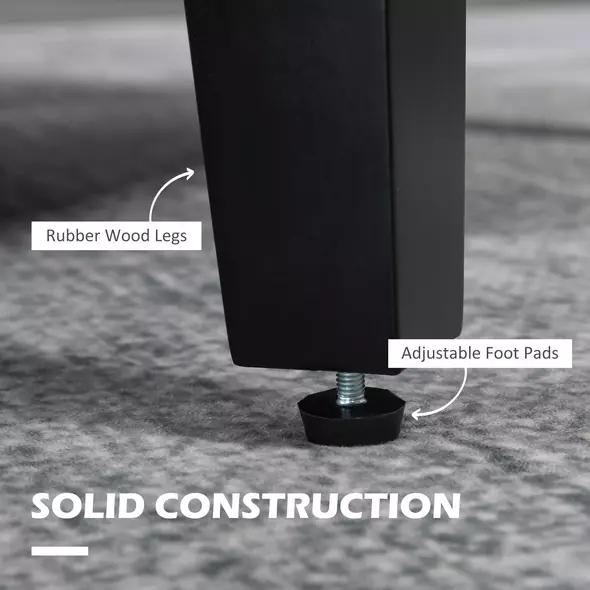 HOMCOM 2 Pieces Modern Armchairs with Rubber Wood Legs, Upholstered Accent Chairs, Single Sofa for Living Room, Bedroom, Grey - 6