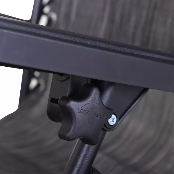 Outsunny 2 Piece Foldable Reclining Garden Chair with Headrest, Zero Gravity Deck Sun Lounger Seat Chair with Footrest, Armrest, Cup Holder & Canopy Shade, Grey - 9